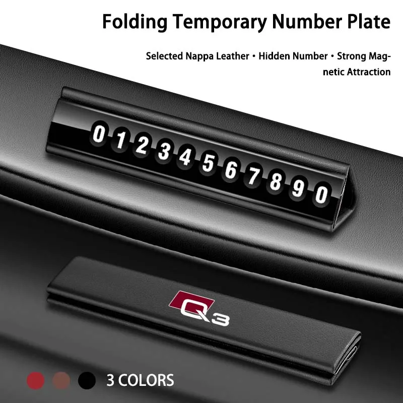 New Leather Mobile Phone Temporary Parking Number Plate for Audi Q3 Q5 Q7 Q8 Auto Accessories Logo 2024 2023 Interior Decorate
New Leather Mobile Phone Temporary Parking Number Plate for Audi Q3 Q5 Q7 Q8 Auto Accessories Logo 2024 2023 Interior Decorate