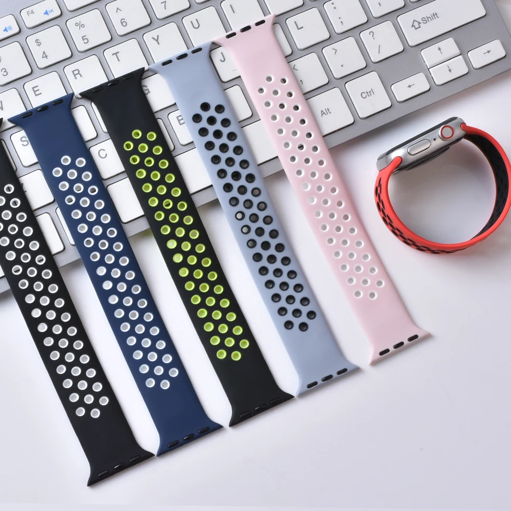 

Silicone Solo Loop Strap For Apple Watch Band 49MM 44mm 40mm 38mm 42mm 41MM 45MM Elastic bracelet for iWatch 3 4 5 SE 6 7 8