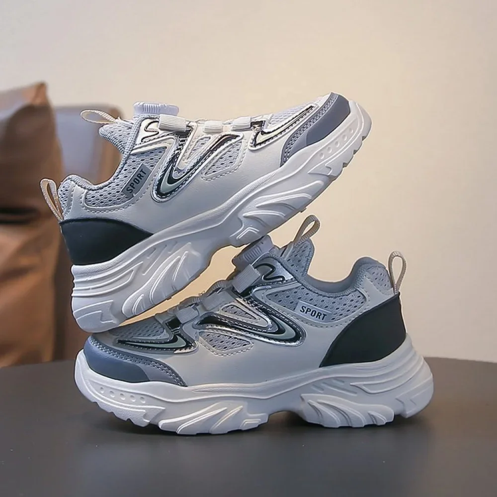 أحذية رياضية من الجلد الصناعي للأطفال موديل 2026، أحذية جري عصرية للمراهقين والأطفال، شبكية وقابلة للتنفس للأولاد والبنات أحذية رياضية من الجلد الصناعي للأطفال موديل 2026، أحذية جري عصرية للمراهقين والأطفال، شبكية وقابلة للتنفس للأولاد والبنات