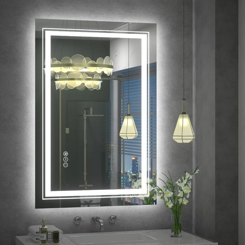 Bathroom Mirror with Lights, Backlit and Front Lighted Bathroom Mirror for Wall, Dimmable, Anti-Fog, Memory,
Bathroom Mirror with Lights, Backlit and Front Lighted Bathroom Mirror for Wall, Dimmable, Anti-Fog, Memory,