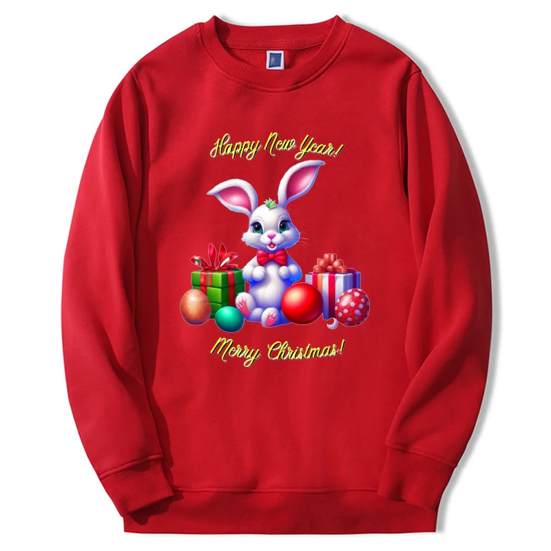 

Xmas Hoodies Happy New Year And Merry Christmas Outfit Design Loose Fashion Round Neck Sudaderas Hoody Tops Sweatshirt Clothes