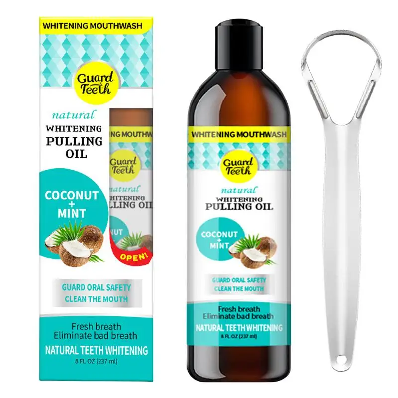 

Oil Pulling Brightening Mouthwash Coconut Mint Pulling Oil Mouthwash Coconut Oil Mouthwash Teeth whitening Mouth Health Care