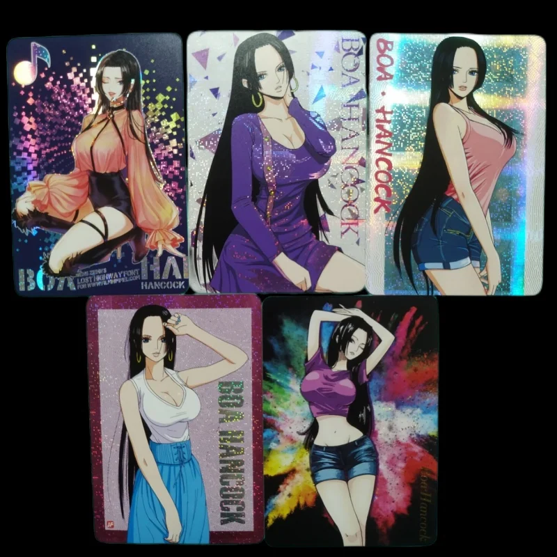 5pcs/set ONE PIECE DIY Flash Card Boa Hancock Animation Beauty Character Vogue Sexy Girl Game Collection Cards Toys Gifts
5pcs/set ONE PIECE DIY Flash Card Boa Hancock Animation Beauty Character Vogue Sexy Girl Game Collection Cards Toys Gifts
