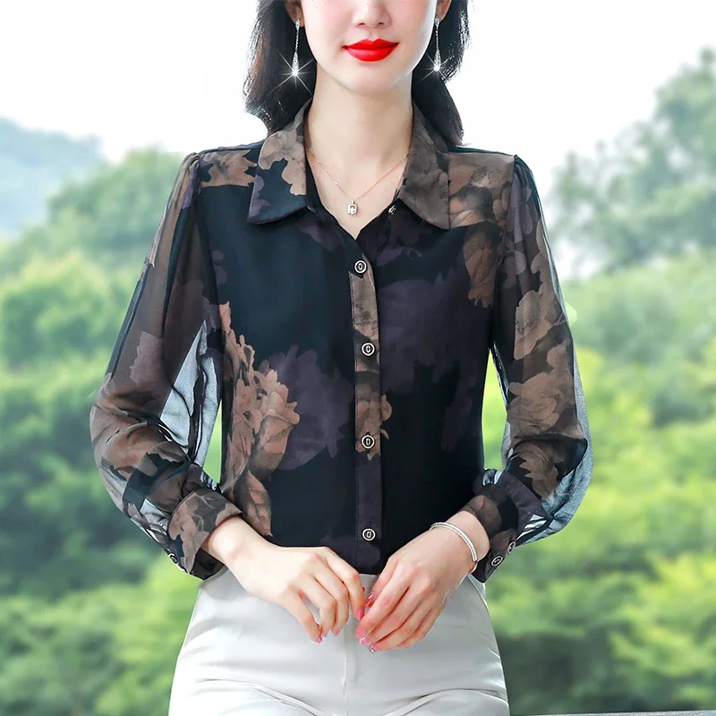 Шифоновые женские рубашки свободные винтажные блузки с принтом женская одежда весна/лето Модные женские Топы с длинным рукавом YCMYUNYAN 
Шифоновые женские рубашки свободные винтажные блузки с принтом женская одежда весна/лето Модные женские Топы с длинным рукавом YCMYUNYAN
