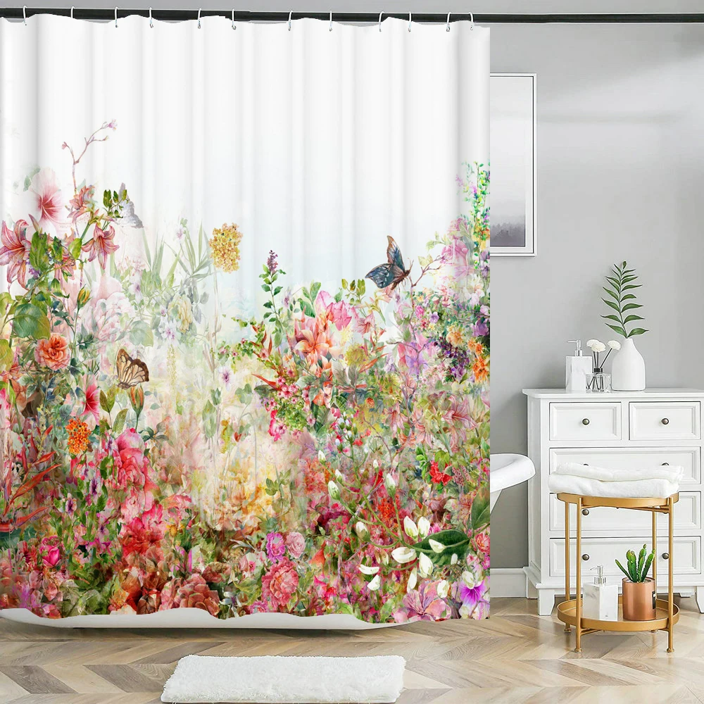 Colorful Flowers Printed Shower Curtain Bathroom Curtains Polyester Fabric Waterproof Bath Curtains Bathroom Partition Curtain
Colorful Flowers Printed Shower Curtain Bathroom Curtains Polyester Fabric Waterproof Bath Curtains Bathroom Partition Curtain