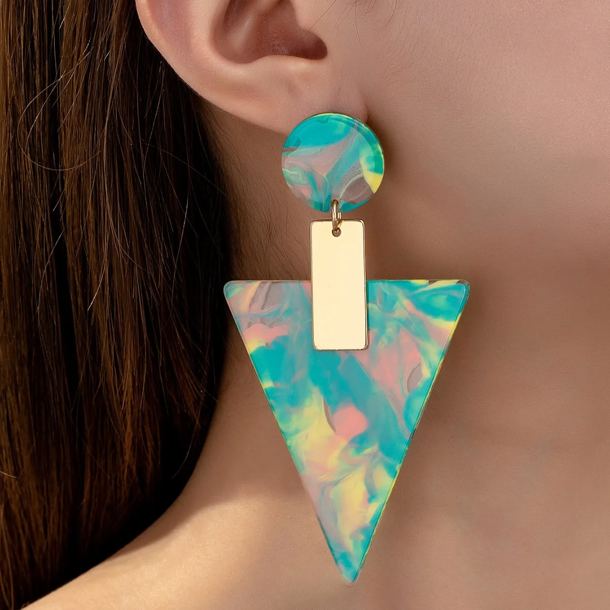 Creative Exaggerated Colorful Acrylic Earring for Women Fashion Geometric Triangle Resin Earring Jewelry
Creative Exaggerated Colorful Acrylic Earring for Women Fashion Geometric Triangle Resin Earring Jewelry