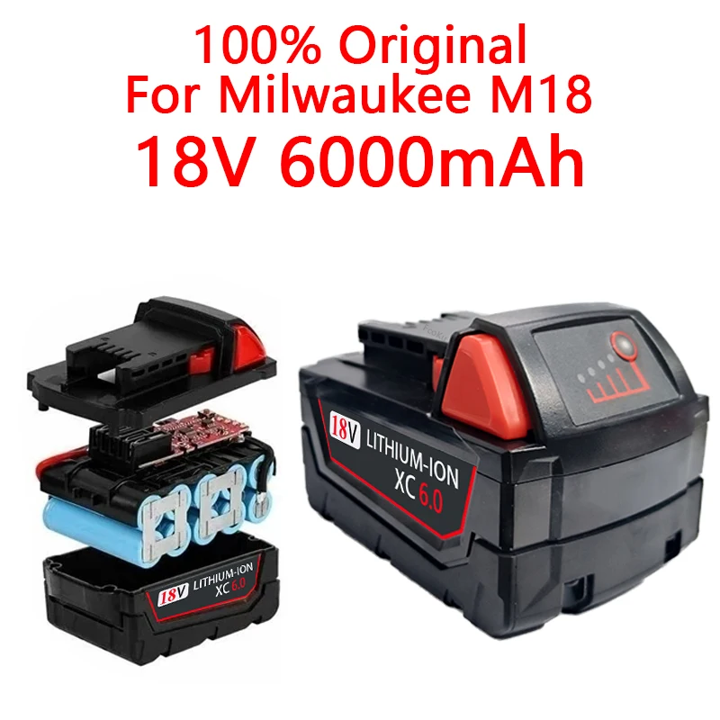Lithium Ion Battery For 18V Milwaukee To Replace 6000mAh Electric Tool Battery 48-11-1815 48-11-1850 48-11-1860
Lithium Ion Battery For 18V Milwaukee To Replace 6000mAh Electric Tool Battery 48-11-1815 48-11-1850 48-11-1860