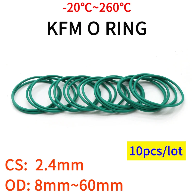 10pcs CS 2.4mm OD 8~60mm Green FKM Fluorine Rubber O Ring Sealing Gasket Insulation Oil High Temperature Resistance Green
10pcs CS 2.4mm OD 8~60mm Green FKM Fluorine Rubber O Ring Sealing Gasket Insulation Oil High Temperature Resistance Green