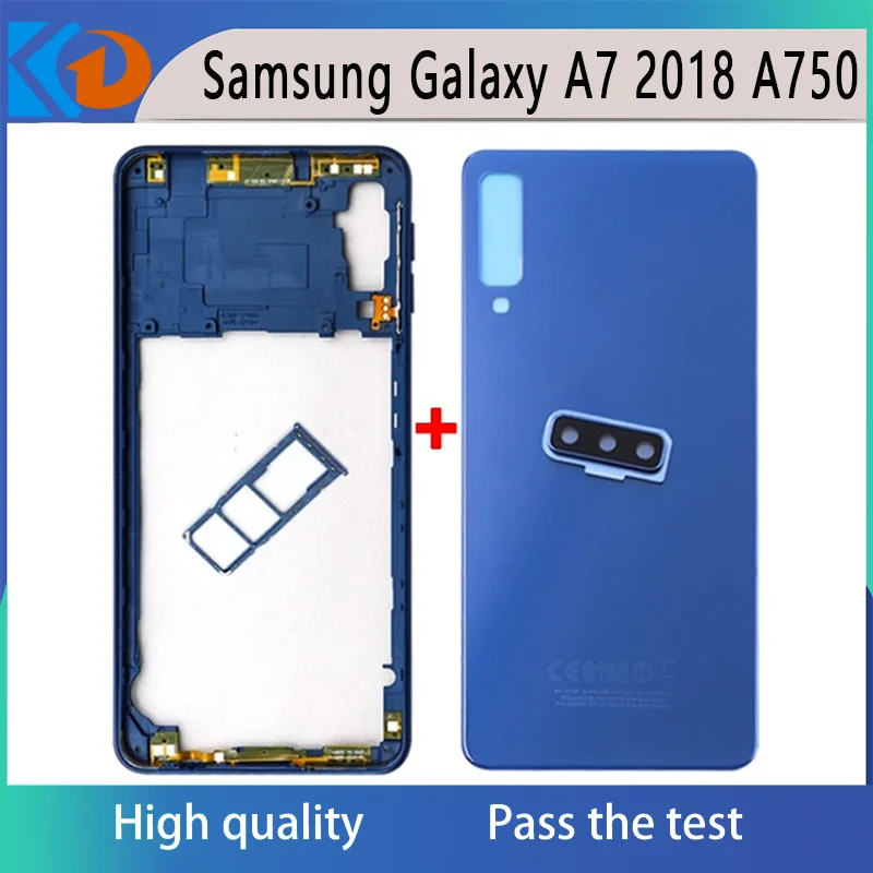 

For Samsung Galaxy A7 2018 A750 Full Housing Middle Frame A750F Battery Back Cover Housing Case+ Sim Card Tray