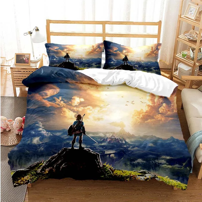 

3D Printed Legend Zeldas Bedding Set Duvet Cover Bedroom Comforter Covers Single Twin King ​Size Quilt Cover Home Textile 2/3PCS