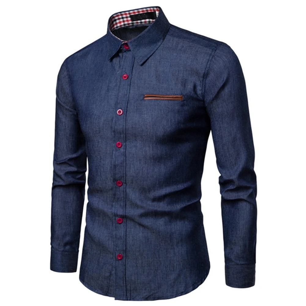 Men's Casual Denim-shirts And Blouses Long Sleeve Slim Muscle Fitness Single Breasted Party Shirt Tops Clothing
Men's Casual Denim-shirts And Blouses Long Sleeve Slim Muscle Fitness Single Breasted Party Shirt Tops Clothing