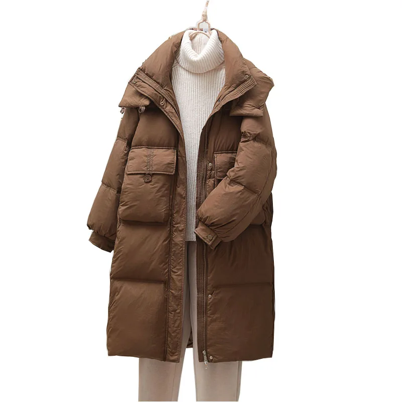 2023 New Style Winter Fashion Loose Thickened Warm Solid-color Hooded Coat women's Middle-length White Duck Down Jacket
2023 New Style Winter Fashion Loose Thickened Warm Solid-color Hooded Coat women's Middle-length White Duck Down Jacket