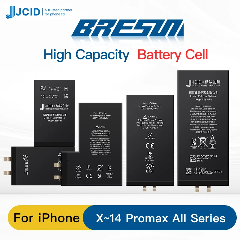 JCID high capacity Rechargeable Battery Cell No Without Flex For iPhone XR X Xs 11 12 13 14 15 Pro Max For Apple Battery Cell
JCID high capacity Rechargeable Battery Cell No Without Flex For iPhone XR X Xs 11 12 13 14 15 Pro Max For Apple Battery Cell