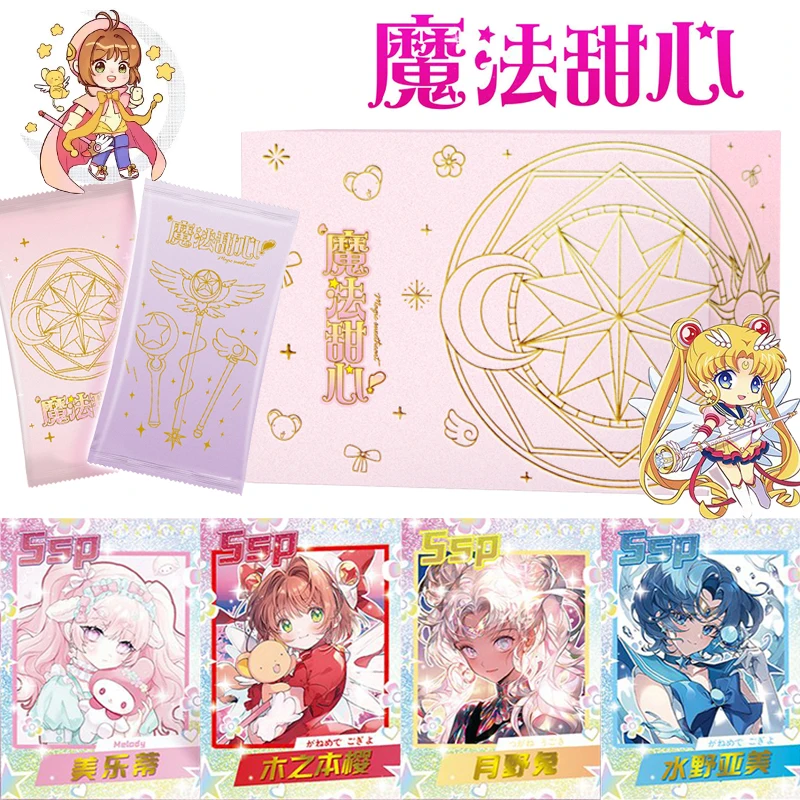 

New Cardcaptor Sakura Cards Collection Magic Sweetheart Sailor Moon Series Peripheral Rare LR QR SSR Cards for Children Toy Gift