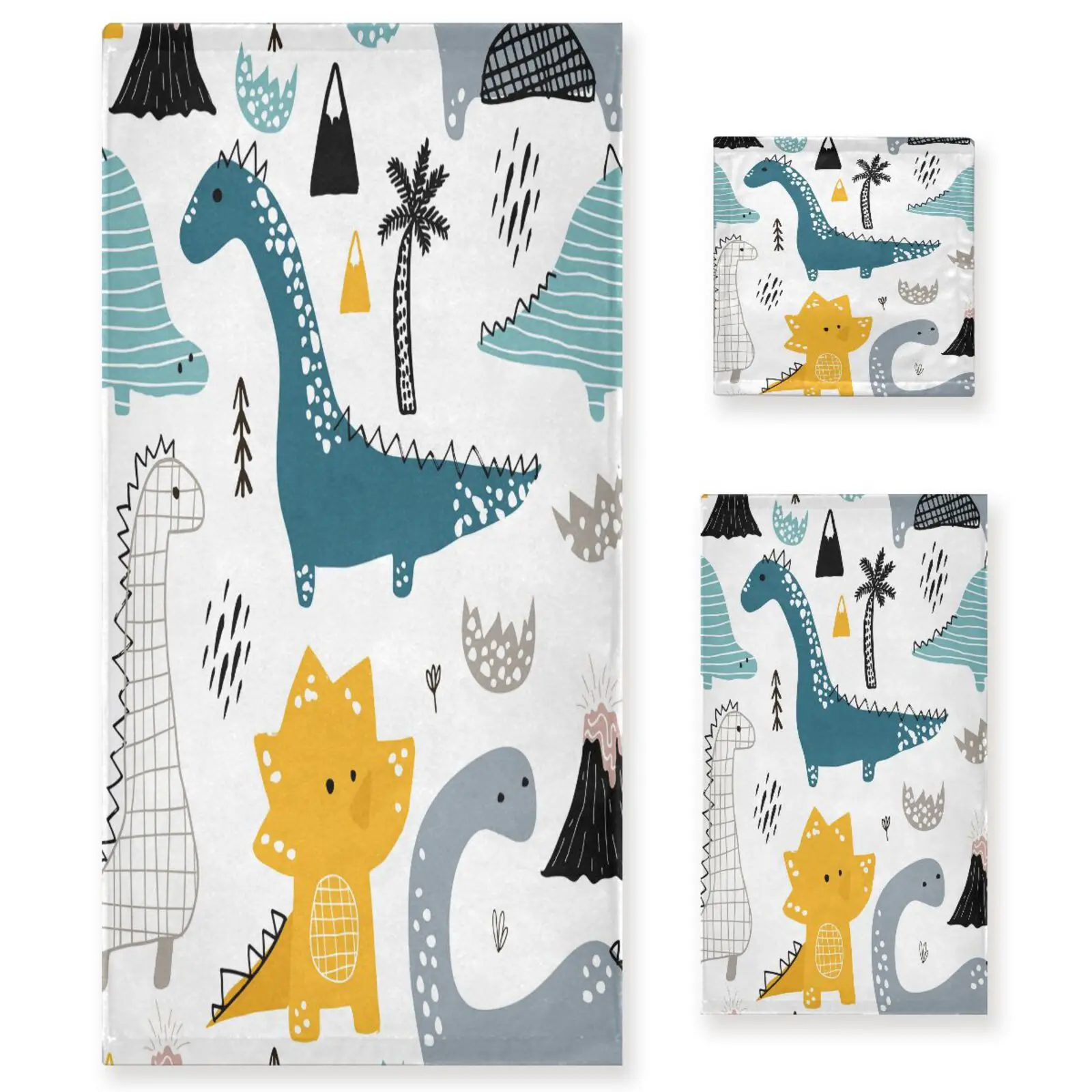 Cartoon Dinosaur Print Towel Set Of 3 Absorbent Super Soft Bath Towel Hand Towel Washcloth Cotton Bathroom Set Multifunction
Cartoon Dinosaur Print Towel Set Of 3 Absorbent Super Soft Bath Towel Hand Towel Washcloth Cotton Bathroom Set Multifunction