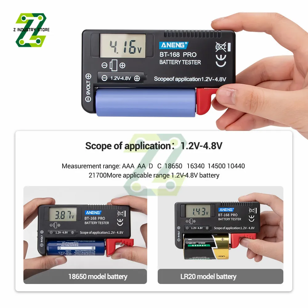 BT-168/BT-168 PRO Digital Lithium Battery Capacity Tester Check AAA AA Button Cell Universal Battery Test Tool
BT-168/BT-168 PRO Digital Lithium Battery Capacity Tester Check AAA AA Button Cell Universal Battery Test Tool