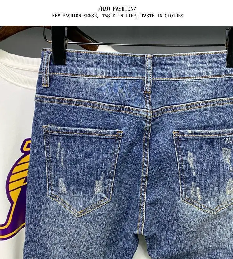 Fashion Stretch Men's Casual Denim Jeans Ripped Holes Korean Boyfriend Luxury Streetwear Slim Luxury Men's Clothing Pencil Pants 52 Sdecff4fce5e74538a98d5ac77e7aa7c1m