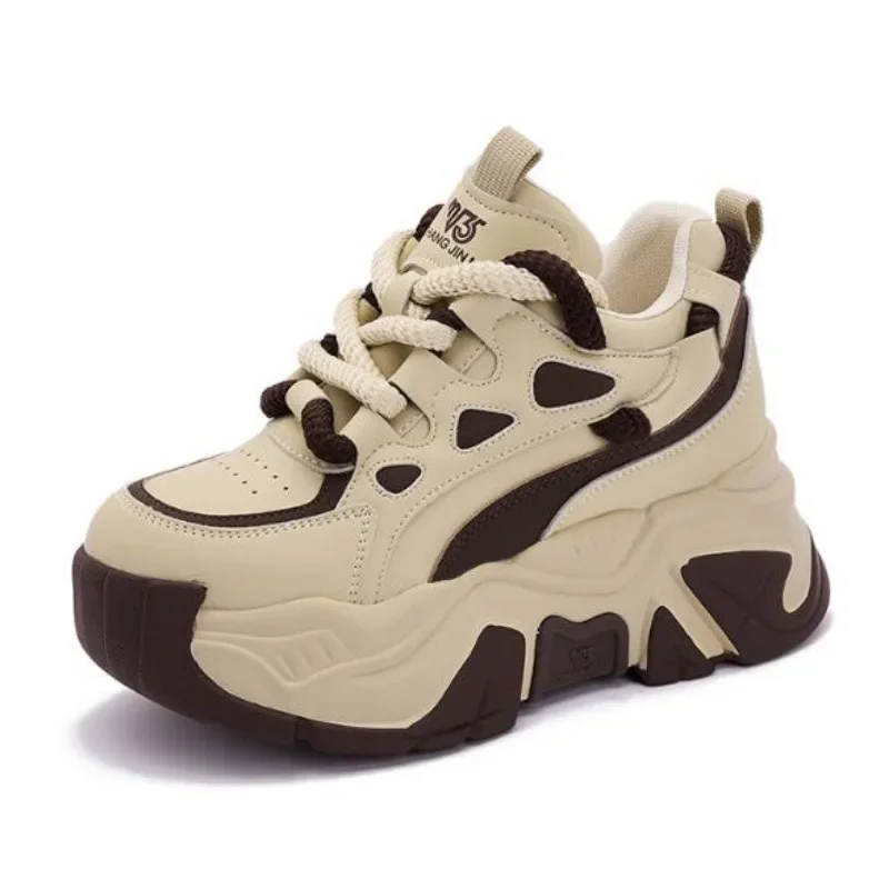 New 8CM Chunky Sneakers Genuine Leather Shoes Spring Autumn Black Vulcanize Shoes Women Platform Sneakers Wedge Breathable Shoes
New 8CM Chunky Sneakers Genuine Leather Shoes Spring Autumn Black Vulcanize Shoes Women Platform Sneakers Wedge Breathable Shoes