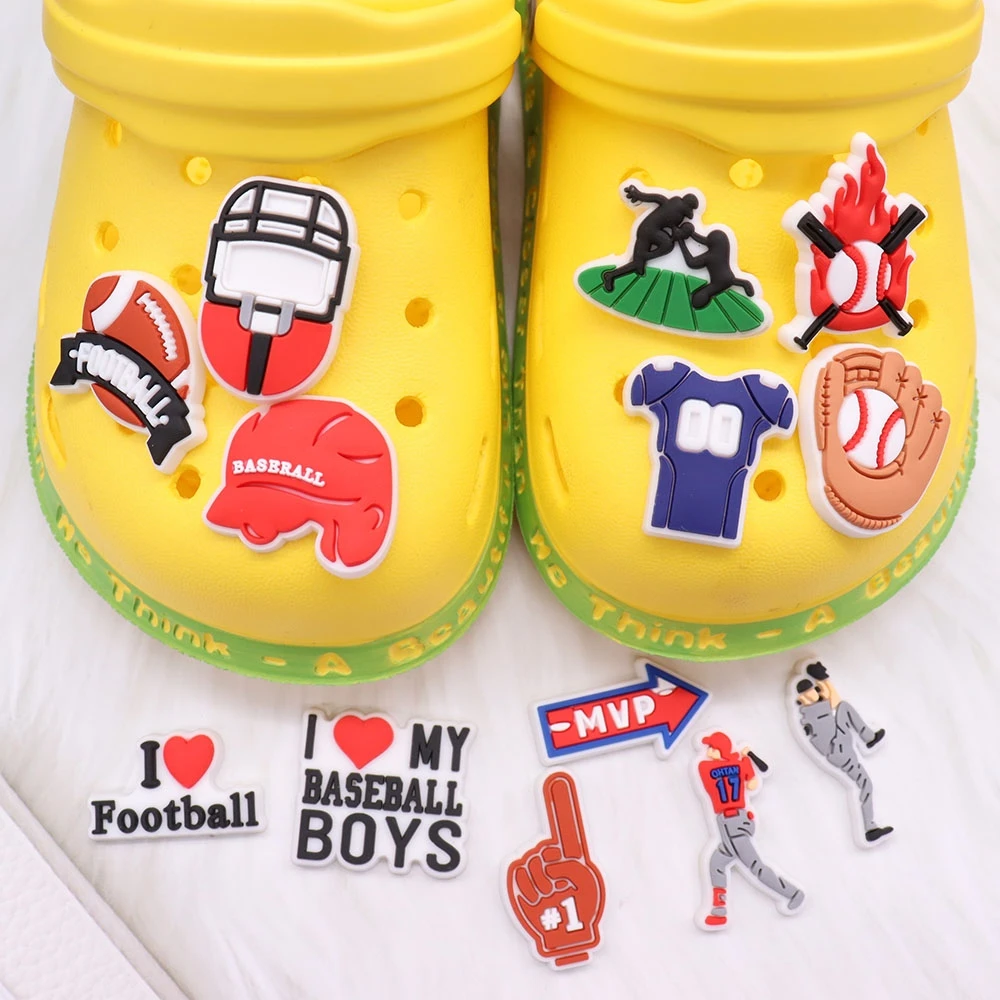 Mix 50PCS PVC Croc Charms Love My Baseball Boys Football MVP Athlete Cap Gloves Croc Jibz Fit Wristbands Hole Shoes Ornaments
Mix 50PCS PVC Croc Charms Love My Baseball Boys Football MVP Athlete Cap Gloves Croc Jibz Fit Wristbands Hole Shoes Ornaments