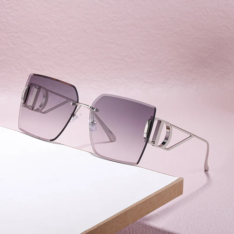 

New Vintage Square Sunglasses Woman Classic Retro Gradient Mirror Frameless Sun Glasses Female Fashion Rimless Oculos De Sol