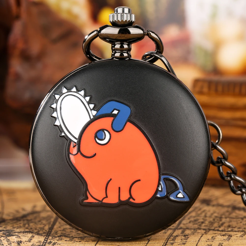 Orange Chainsaw Dog Matte Black Quartz Pocket Watch Gift for Anime Boy Necklace Pendant Pocket Clock Steampunk Retro Timepiece
Orange Chainsaw Dog Matte Black Quartz Pocket Watch Gift for Anime Boy Necklace Pendant Pocket Clock Steampunk Retro Timepiece
