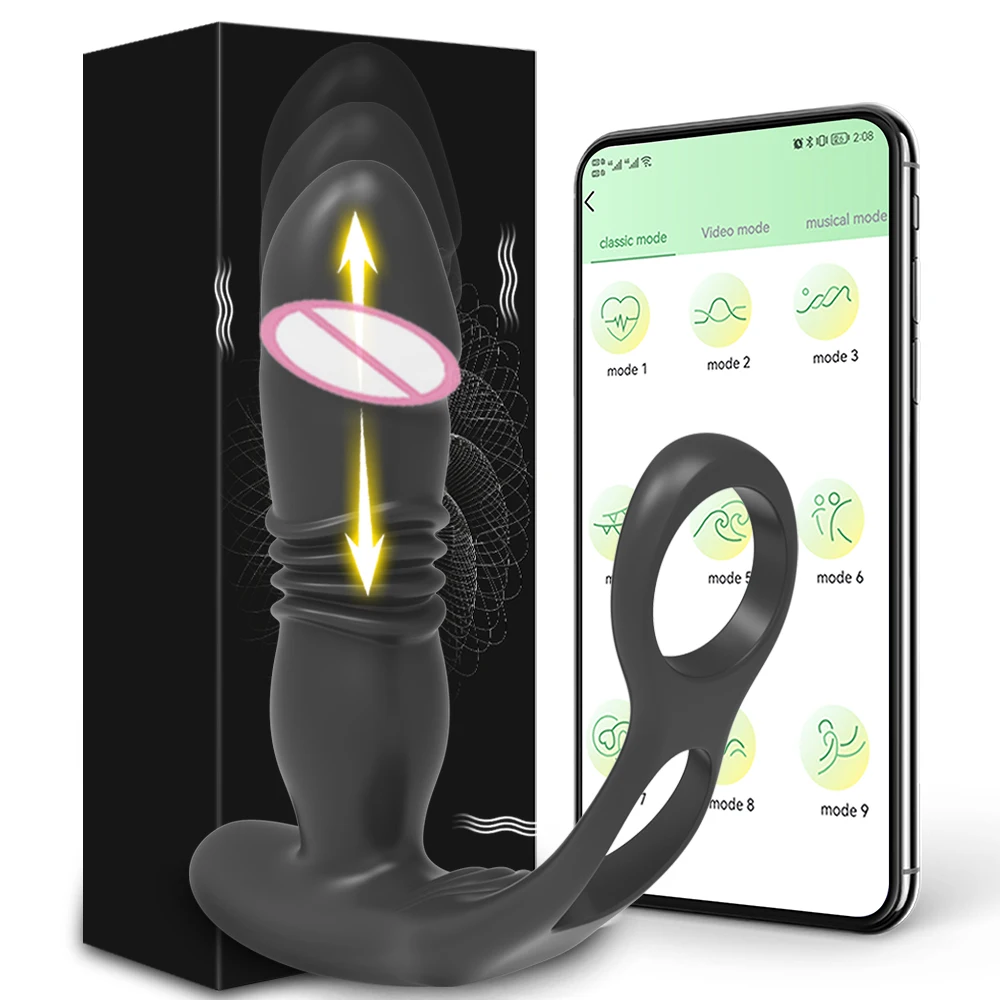 Vibrador Anal Telesc Pico Para Hombres Masajeador De Pr Stata Anillo De