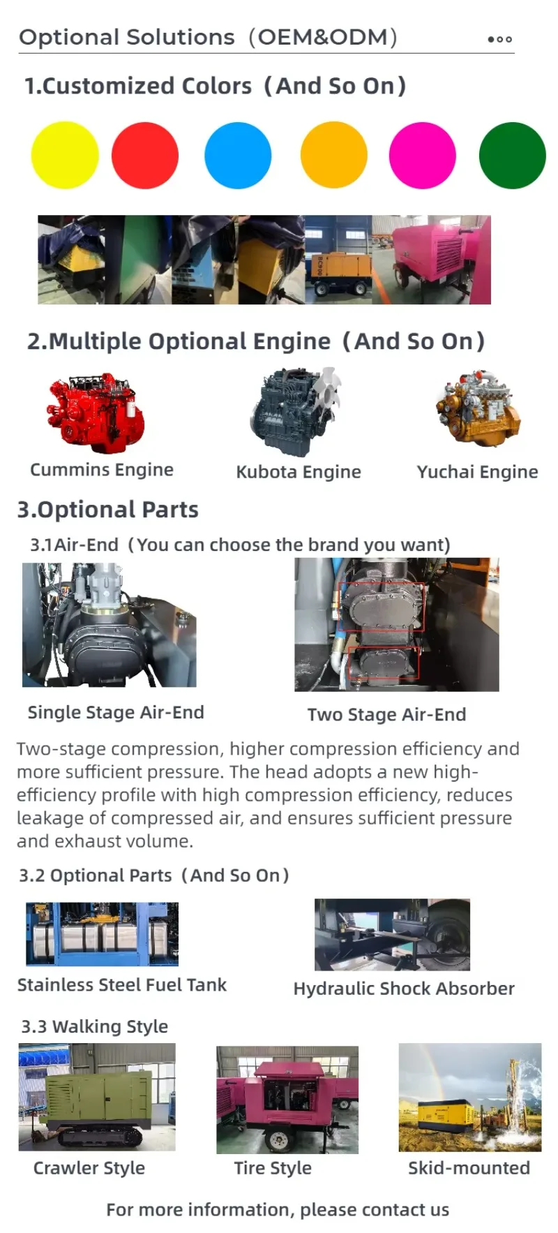 YG Customized Industrial Diesel Screw Air Compressor Machine 15-20Bar Low Pressure Intelligent Controller Large-Scale Pneumatic YG Customized Industrial Diesel Screw Air Compressor Machine 15-20Bar Low Pressure Intelligent Controller Large-Scale Pneumatic