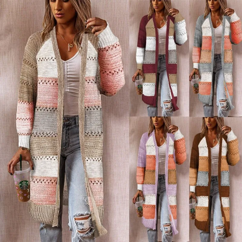 2022 Autumn Winter New Women's Cardigan Sweater Hollow-out Spliced Casual Fashion Long Cardigan
2022 Autumn Winter New Women's Cardigan Sweater Hollow-out Spliced Casual Fashion Long Cardigan