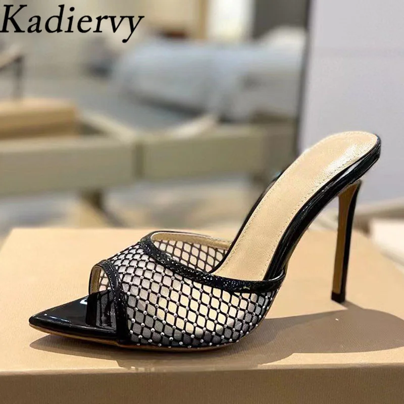 Sexy High Heels Slippers Woman Mesh Hollow Outs Pointed Peep Toe Slides Summer Shoes Woman Stiletto Gladiator Sandals Women
Sexy High Heels Slippers Woman Mesh Hollow Outs Pointed Peep Toe Slides Summer Shoes Woman Stiletto Gladiator Sandals Women