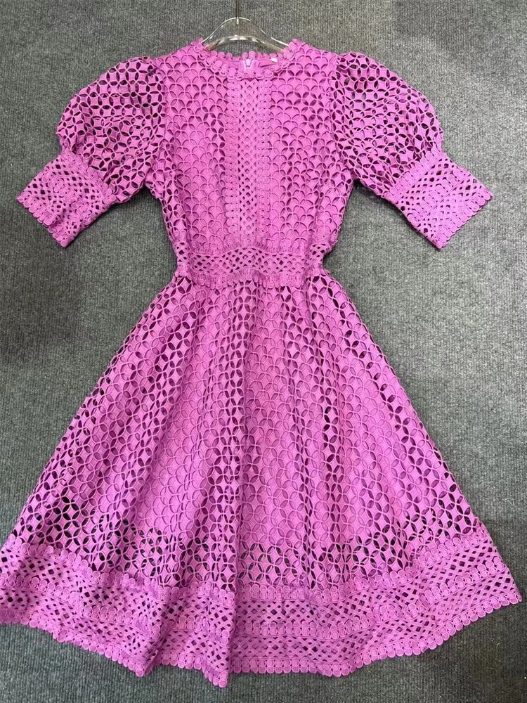 SEQINYY Elegant Dress Summer Spring New Fashion Design Women Runway Puff Sleeve High Street Hollow Out Lace A-Line Casual
SEQINYY Elegant Dress Summer Spring New Fashion Design Women Runway Puff Sleeve High Street Hollow Out Lace A-Line Casual