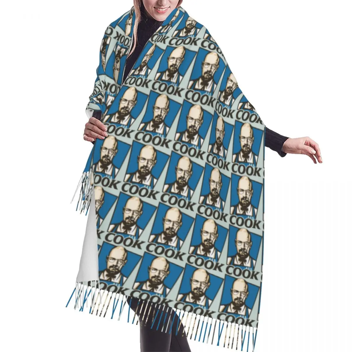 

Luxury Humor Breaking Bad Serie Walter White Tassel Scarf Women Winter Fall Warm Shawl Wrap Ladies Heisenberg Chemistry Scarves