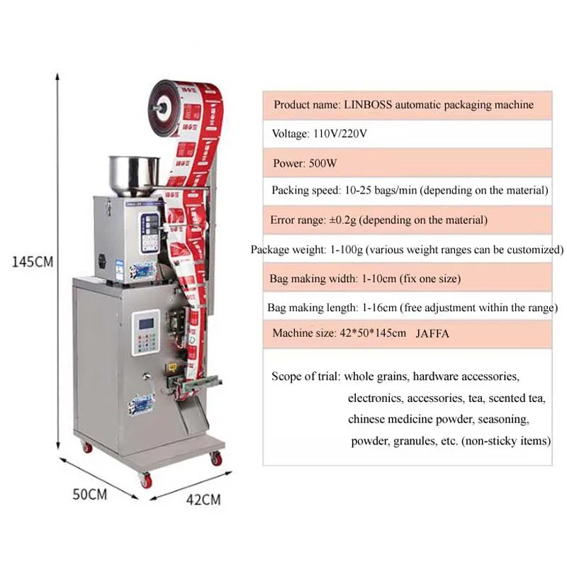 Small Quantitative Automatic Filling And Sealing Machine Particle Powder Packaging Machine
Small Quantitative Automatic Filling And Sealing Machine Particle Powder Packaging Machine