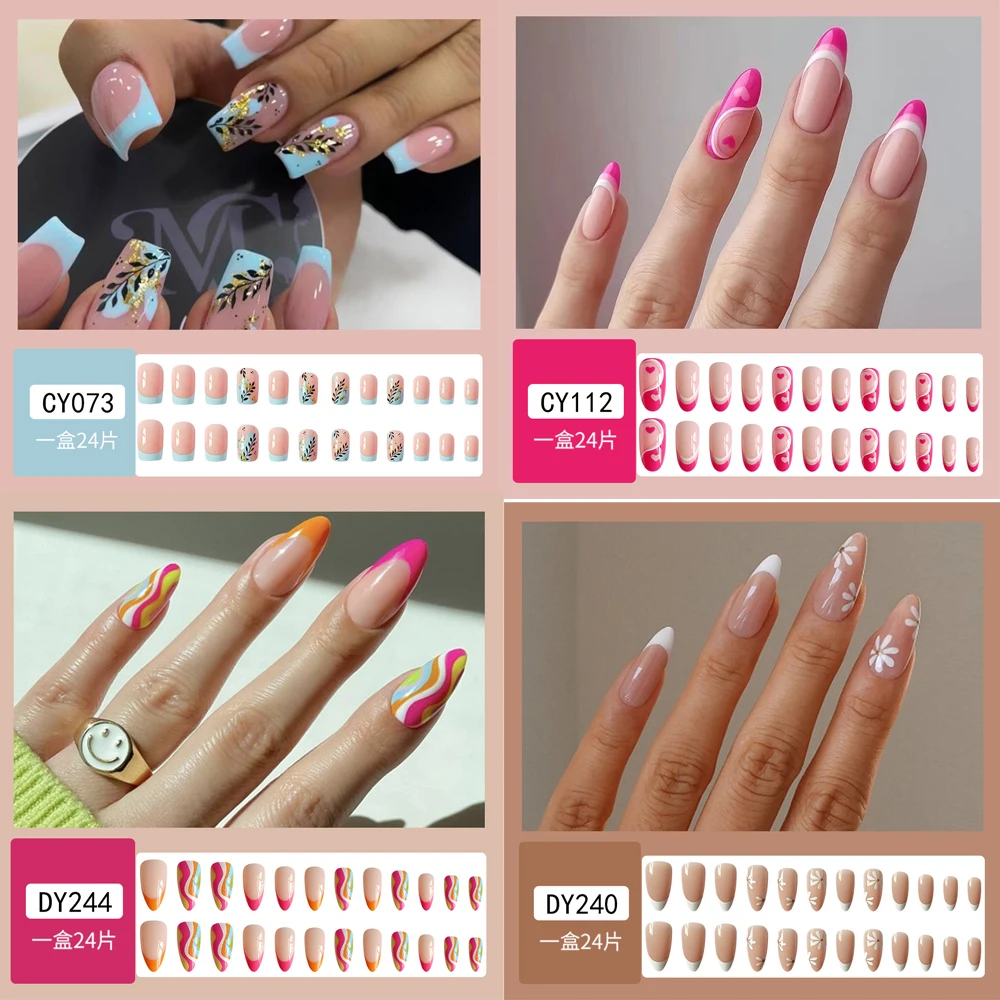 Faux Ongles Nails Set Press on Artificial nails with glue Detachable Reusable Stick-on Nail Art DIY Tips for Party/Daily
Faux Ongles Nails Set Press on Artificial nails with glue Detachable Reusable Stick-on Nail Art DIY Tips for Party/Daily
