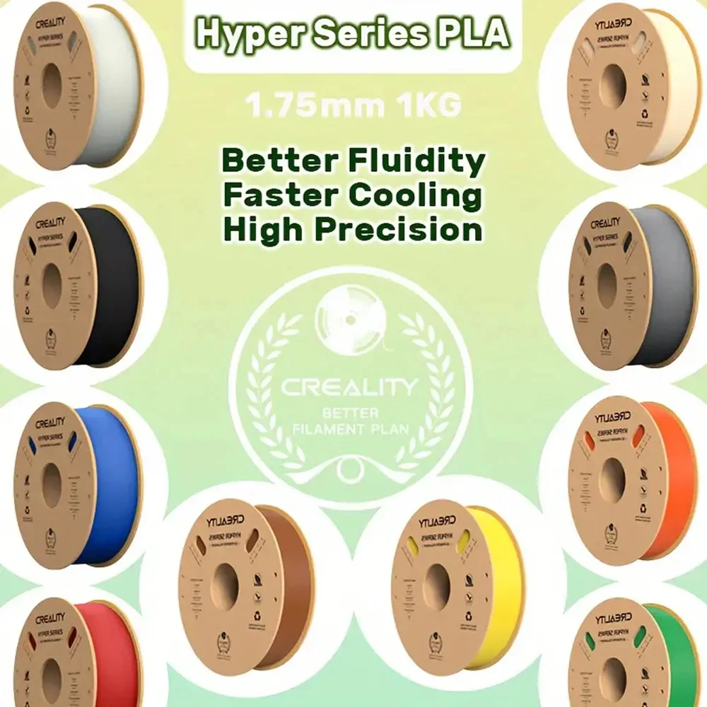 

Creality Hyper PLA Series K1 Filament High Flow High Speed PLA Filament 1KG for Ender 5 S1 Ankermake M5 Bambu P1P FDM Printers