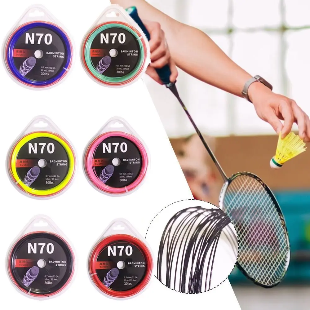 

10M Dia.0.7mm Badminton Racket String Multicolor N70 Training Racquet Stringing High Elasticity Quality Badminton Racquet Wire