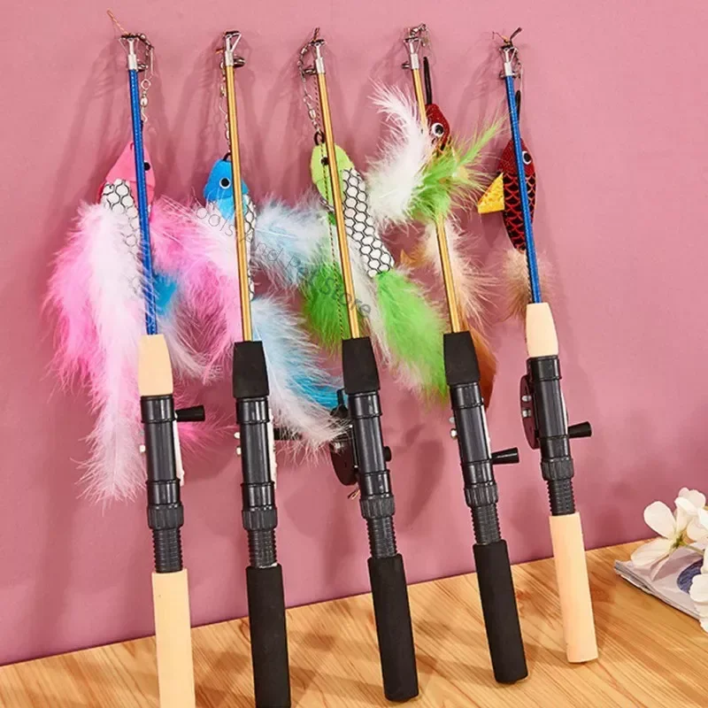 Stick Feather Wand Toys Cat Interactive Toy Fish-shaped Telescopic Fishing Rod Cat Teaser Toy Supplies Random Color Cat toys
Stick Feather Wand Toys Cat Interactive Toy Fish-shaped Telescopic Fishing Rod Cat Teaser Toy Supplies Random Color Cat toys