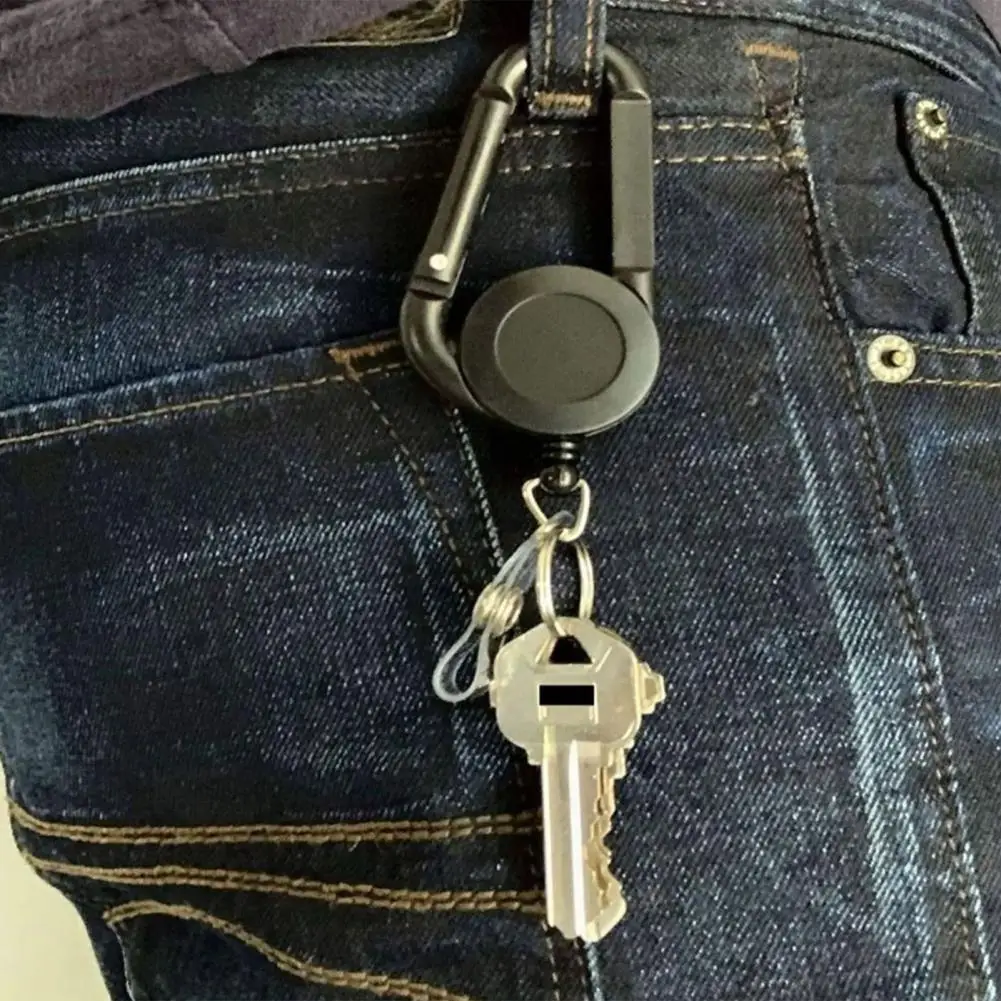 Выдвижной держатель для бейджа, брелок для ключей из нержавеющей стали, портативный сверхпрочный выдвижной Бейдж для легких значков