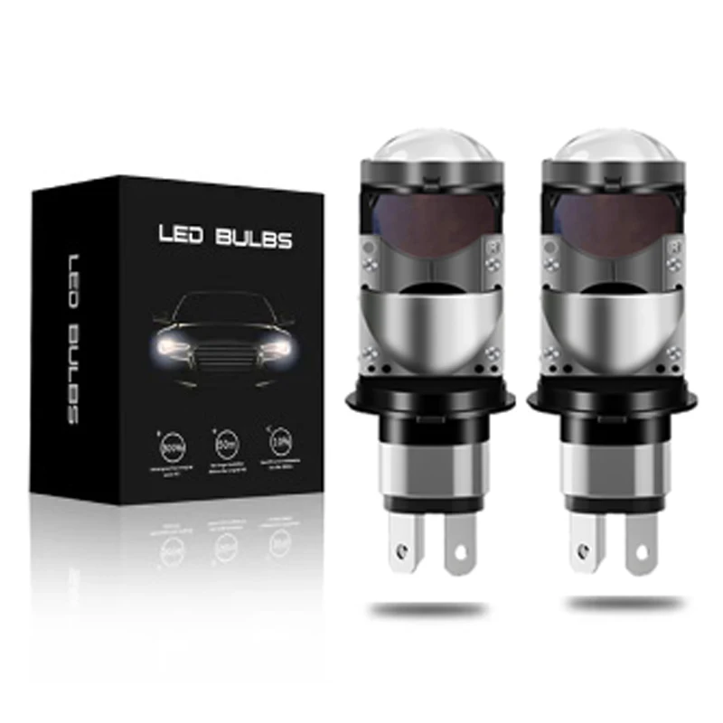 

High Brightness Car Lens LED H4 Headlight Bulb H4 LED Motorcycle Lens Headlamp 6000K 12V 24V 80W 16000LM