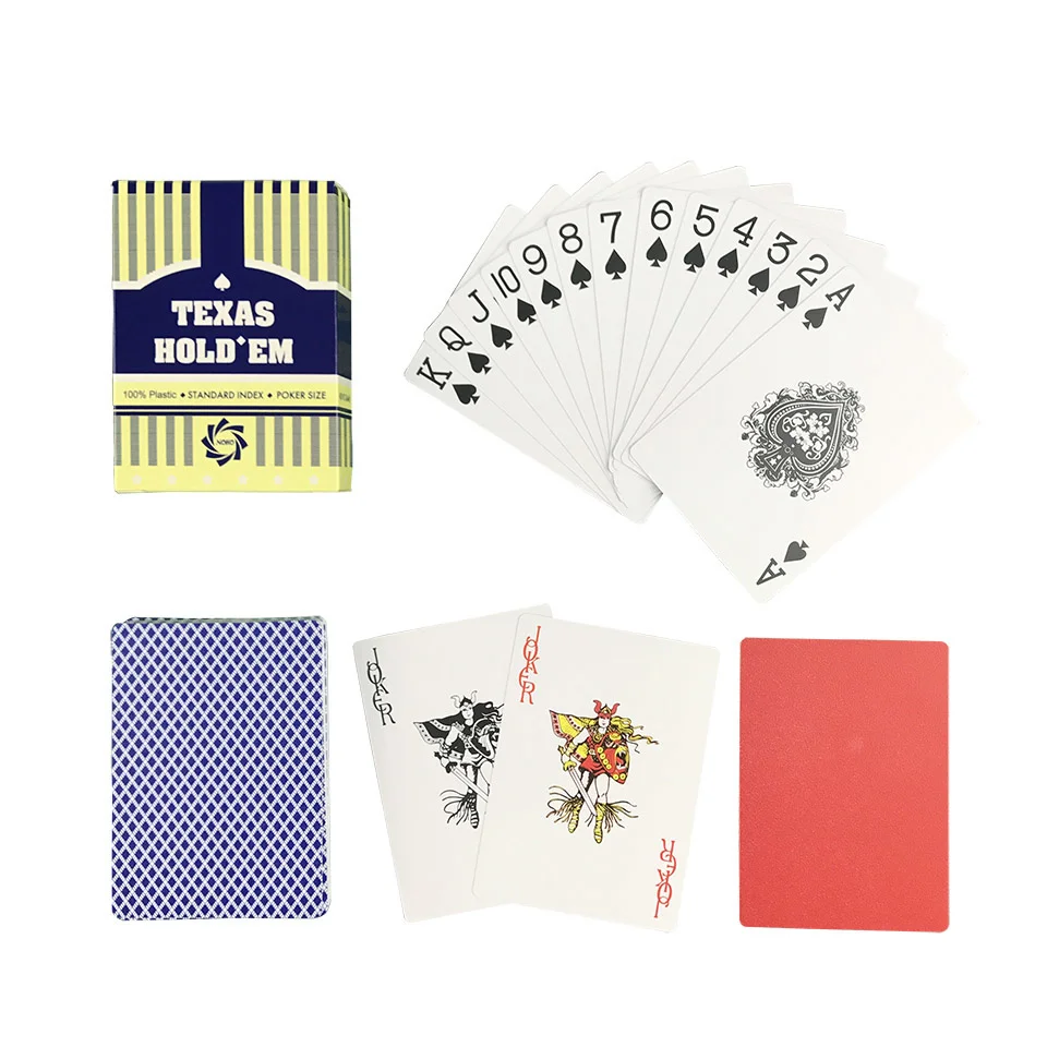 Easytoday 1PcsSet New Playing Cards Baccarat Texas Hold'em Plastic Waterproof Frosted Poker Cards Board Games Small Print (1)