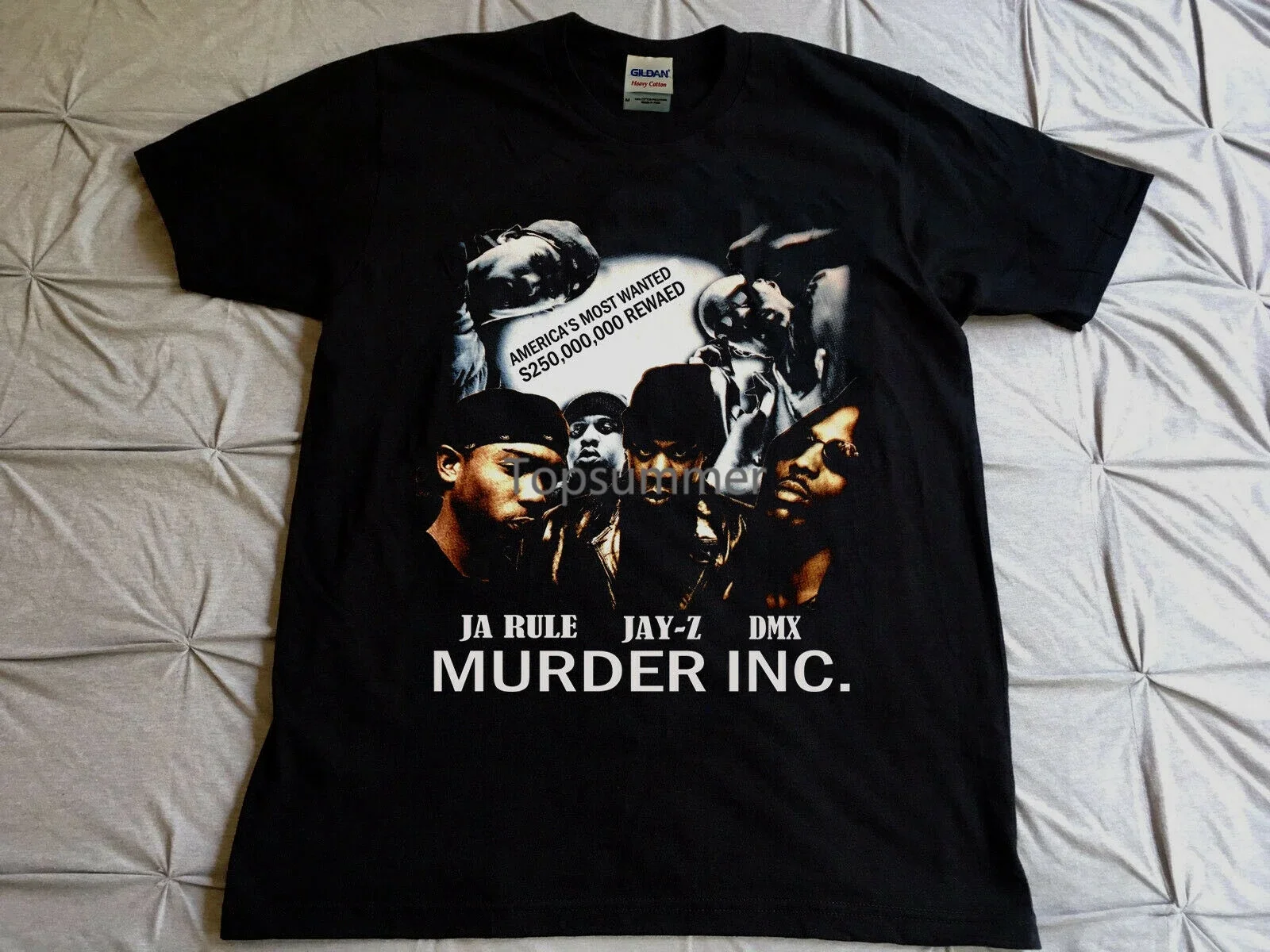 

Vtg~90S Murder Inc Hip Hop Rap Tee Jay Z Dmx Ja Rule 2Pac Nas Tlc~Reprint Summer Cotton T-Shirt Fashion