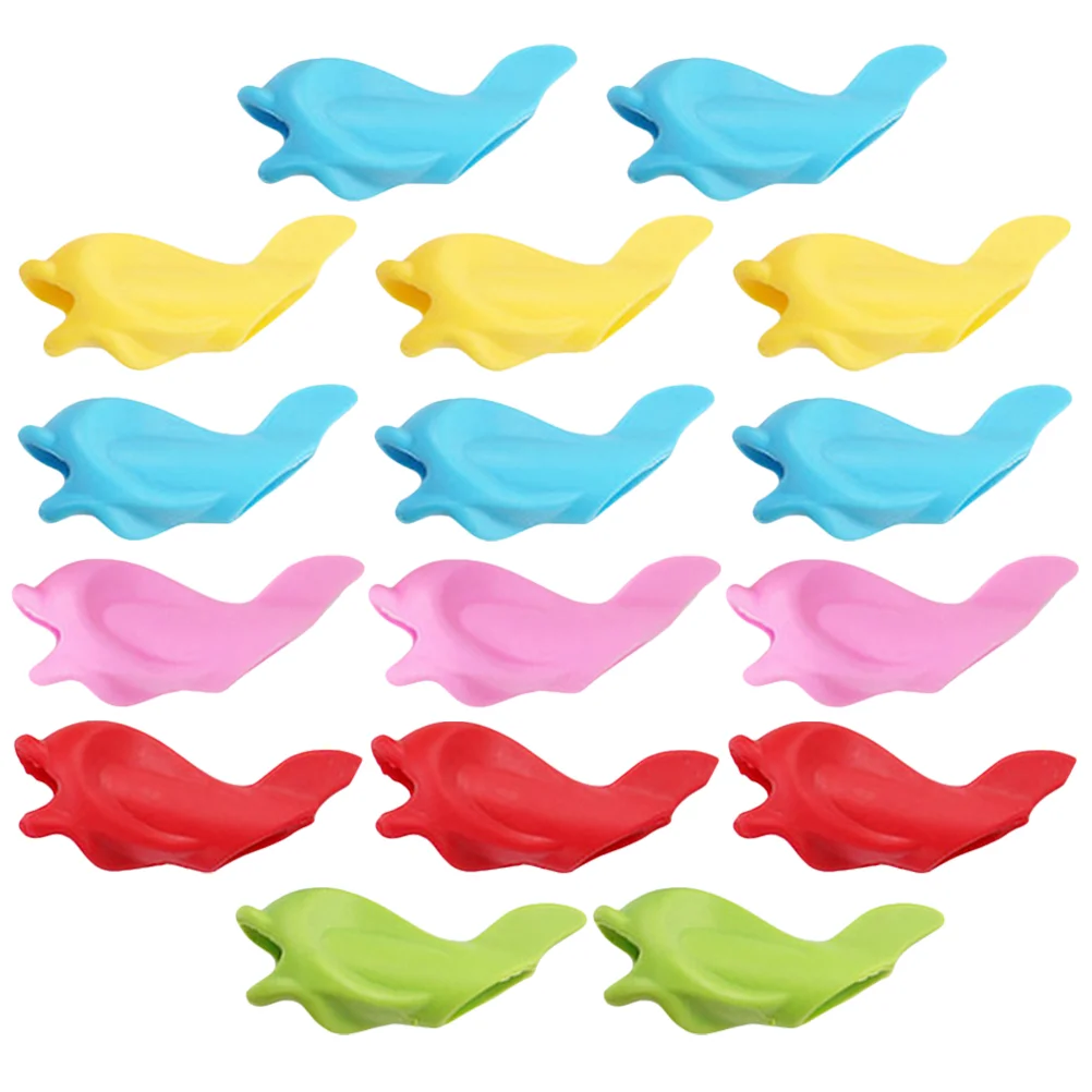 

50 Pcs Small Fish Pen Holder Kids Writing Tool Posture Correcting Tools Corrector Grip Aids Silica Gel Student Pencil Holding