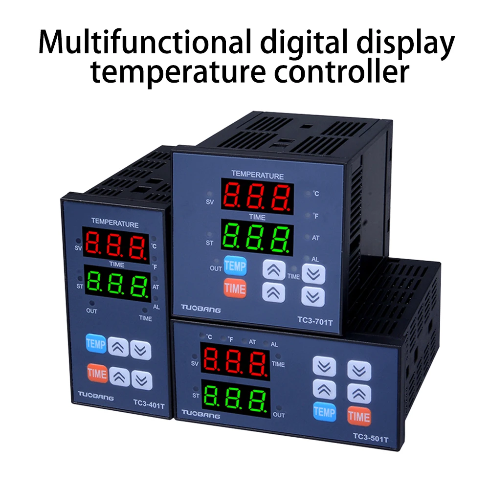 TC3-401 AC 100-240V Multi-function Thermostat High-precision Temperature Time Integrated Digital Display Temperature Controller
TC3-401 AC 100-240V Multi-function Thermostat High-precision Temperature Time Integrated Digital Display Temperature Controller