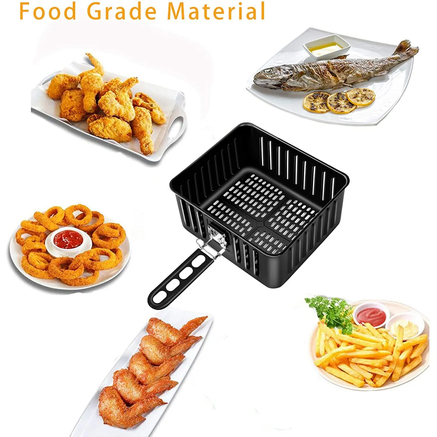 Square Air Fryer Basket 6QT for Gowise USA Power Ninja Chefman Air Fryer Oven,Air Fryer Oven Accessory,Fry Basket
Square Air Fryer Basket 6QT for Gowise USA Power Ninja Chefman Air Fryer Oven,Air Fryer Oven Accessory,Fry Basket