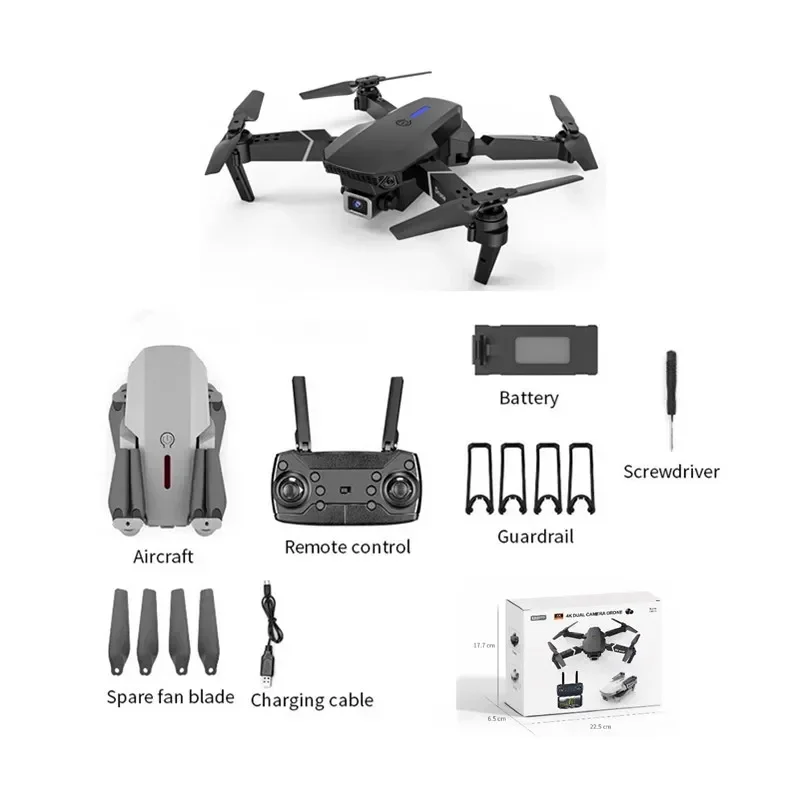 

New E88 Pro WIFI FPV Drone With Wide Angle HD 4K 1080P Camera Height Hold RC Foldable Quadcopter Dron Gift Toy