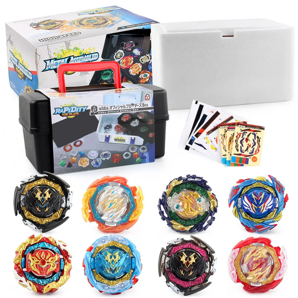 Beyblades Burst Set with Toolbox 13 Pcs Metal Fusion Gyro with Launcher and Handlebar XD168-21-03 Toupie Spinning Toys for Child
Beyblades Burst Set with Toolbox 13 Pcs Metal Fusion Gyro with Launcher and Handlebar XD168-21-03 Toupie Spinning Toys for Child