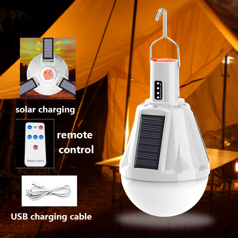 

Portable Emergency Lights with Hook Outdoor USB Rechargeable LED Lamp Bulbs Fishing Camping Patio Porch Garden Lighting