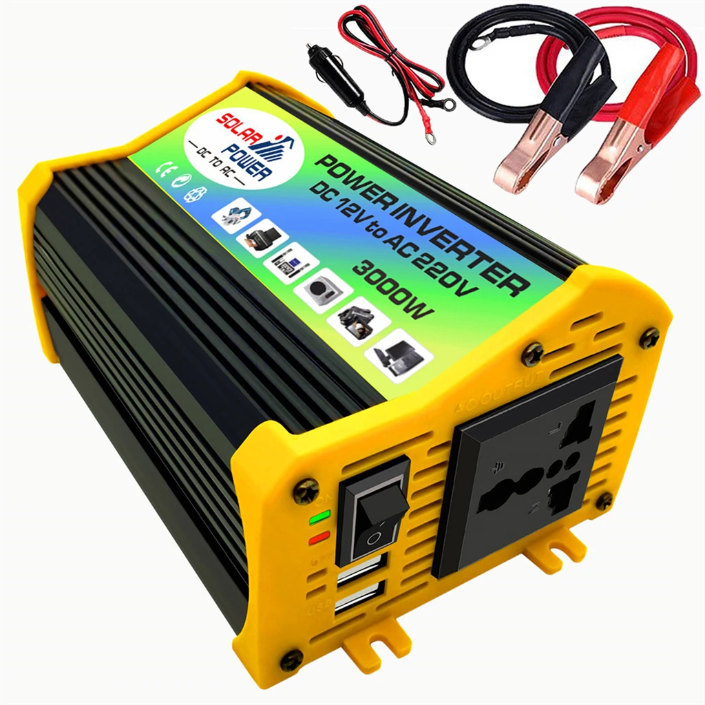 3000W Modified Sine Wave Car Power Inverter DC 12v/24v To AC 110V/220V Portable Car Charger Converter Adapter with Dual USB
3000W Modified Sine Wave Car Power Inverter DC 12v/24v To AC 110V/220V Portable Car Charger Converter Adapter with Dual USB