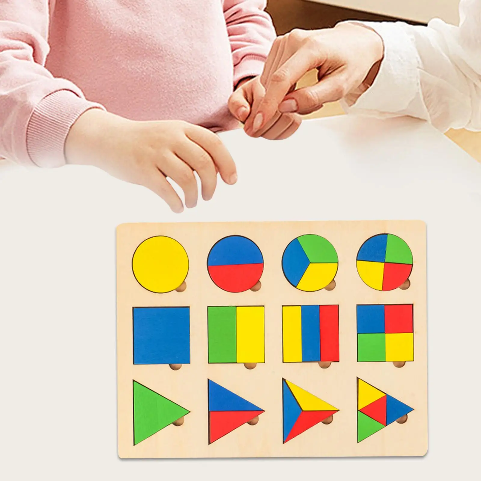 

Montessori Toy Sensory Toy Shape Puzzle Wooden Geometry Puzzle Jigsaw Puzzle for Kindergarten Birthday Household Gifts Classroom