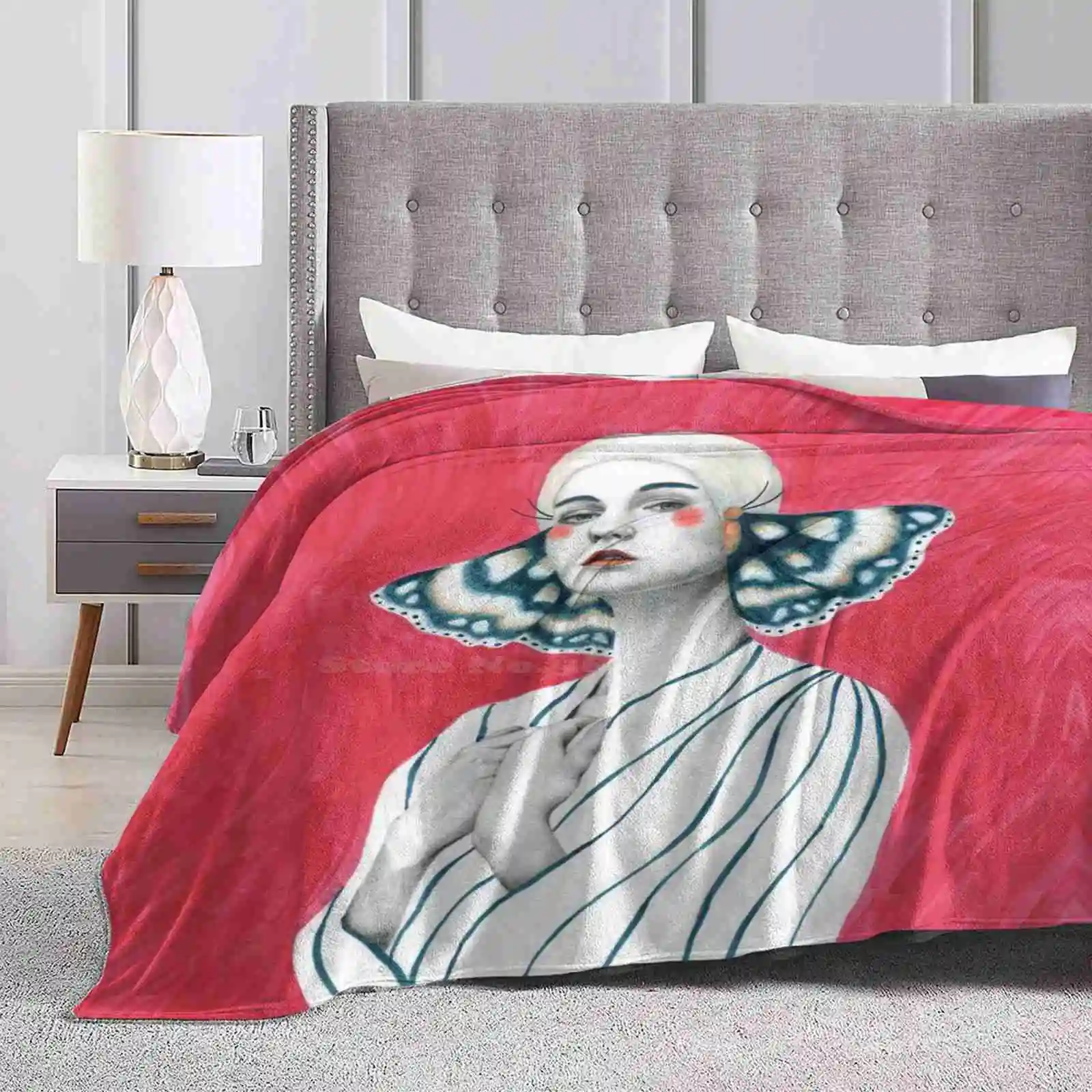 Natasha New Print Novelty Fashion Soft Warm Blanket Woman Butterfly Pink Portrait
Natasha New Print Novelty Fashion Soft Warm Blanket Woman Butterfly Pink Portrait