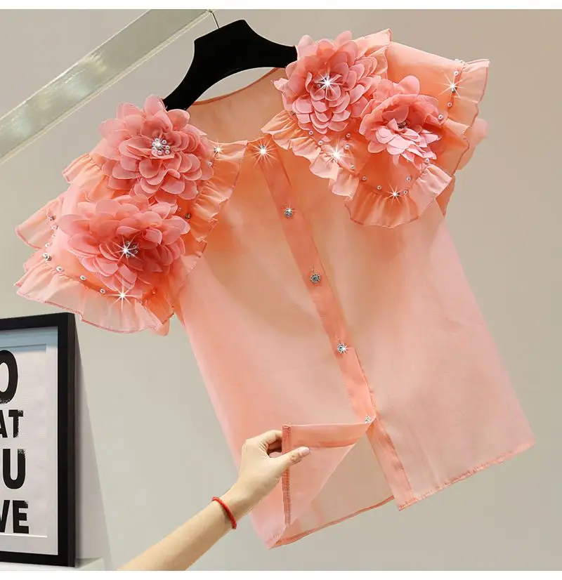 Women Elegant Chic Luxury Blouses 2023 Summer Fashion Short Sleeve Dopamine Shirts Female Young Tops Free Shipping Clothing
Women Elegant Chic Luxury Blouses 2023 Summer Fashion Short Sleeve Dopamine Shirts Female Young Tops Free Shipping Clothing